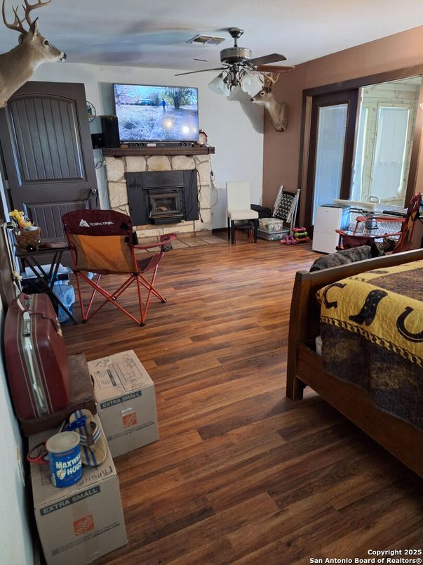 Fireplace, Interior, Wood Texture Flooring