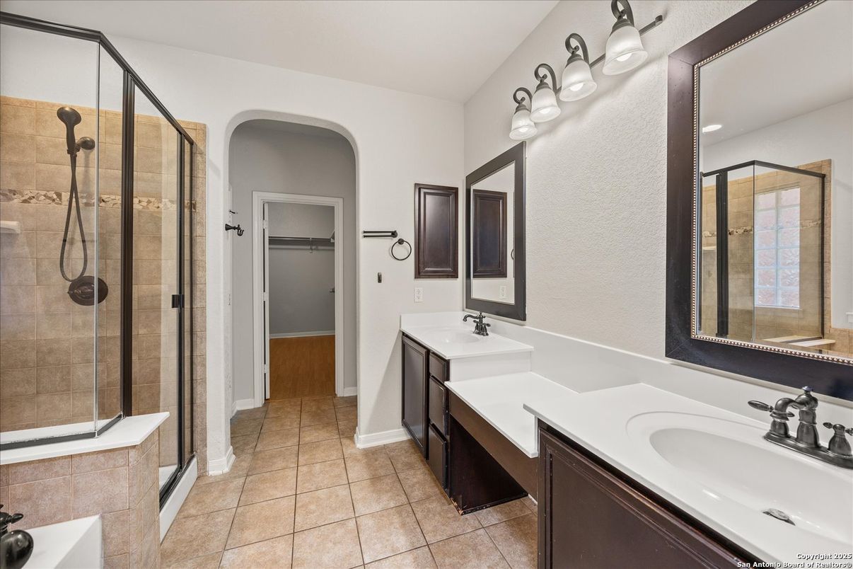 Bathroom, Dual Sink Vanities, Glass Shower, Interior
