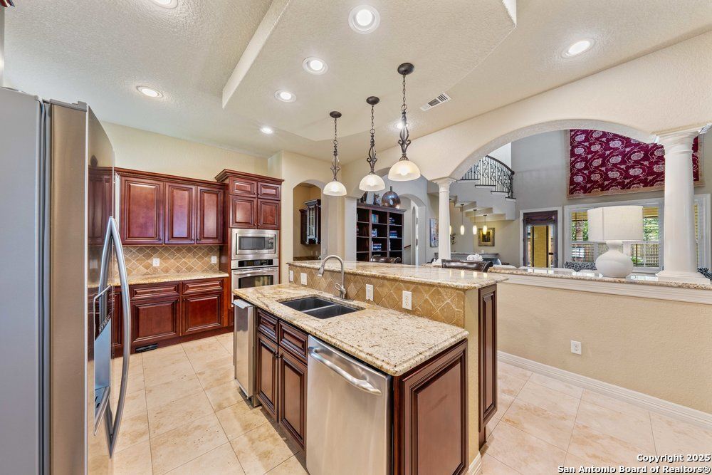Interior, Kitchen, Pendant Lights, Recessed Lighting, Stainless Steel Appliances