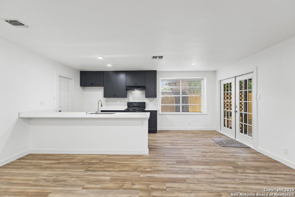 Interior, Kitchen, Recessed Lighting, Wood Texture Flooring
