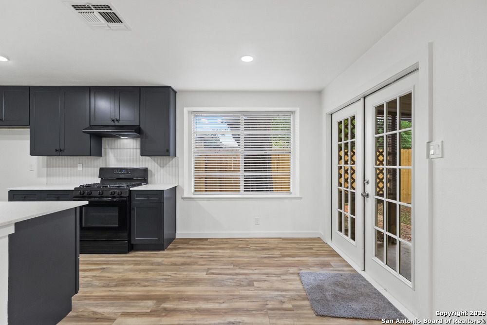 Interior, Kitchen, Recessed Lighting, Wood Texture Flooring