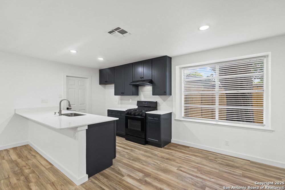 Interior, Kitchen, Recessed Lighting, Wood Texture Flooring