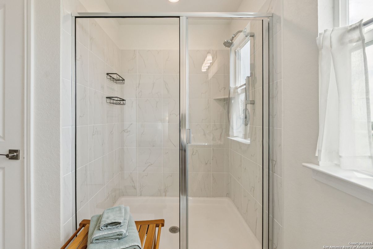 Bathroom, Glass Shower, Interior, Marble Walls