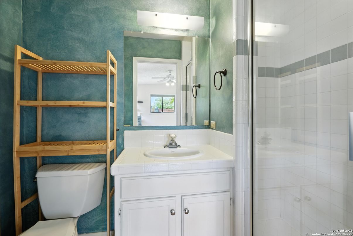 Bathroom, Glass Shower, Interior, Tile Countertops