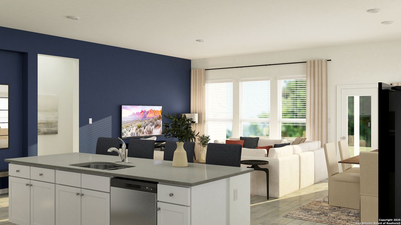 Dining room, Interior, Kitchen, Living room, Recessed Lighting