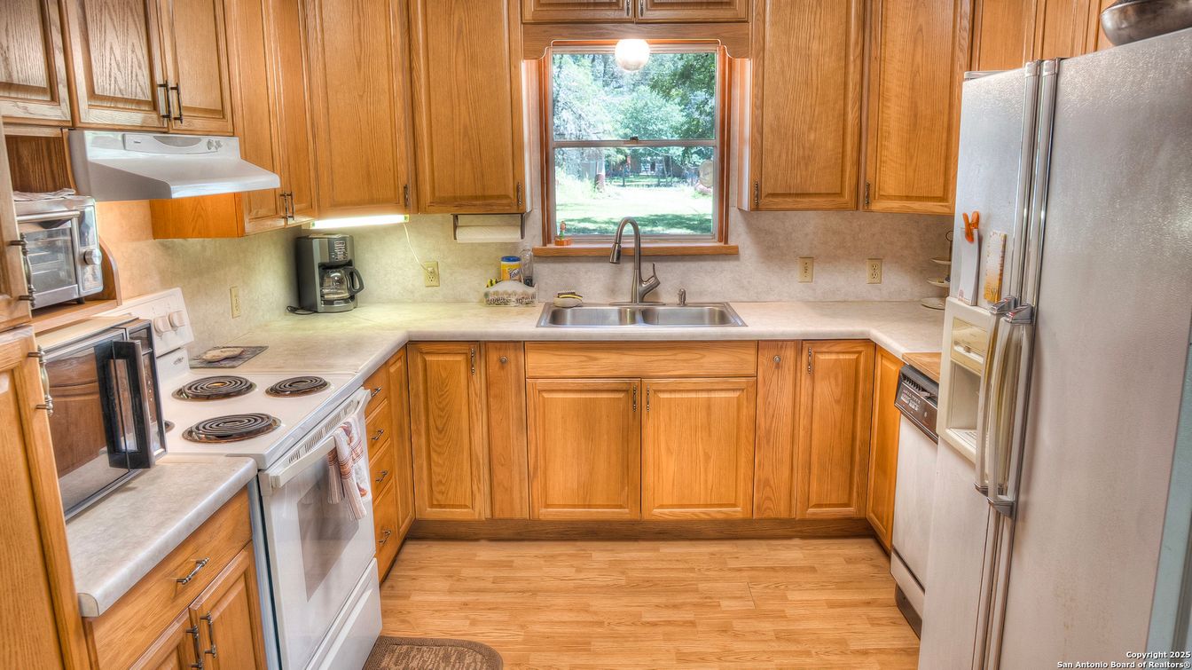 Interior, Kitchen, Pendant Lights, Stainless Steel Appliances, Wood Texture Flooring