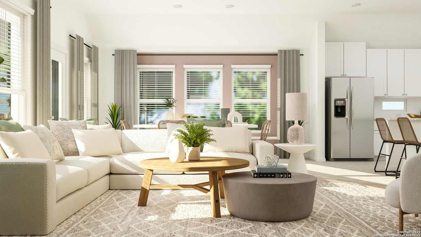 Interior, Kitchen, Living room, Recessed Lighting, Stainless Steel Appliances, Wood Texture Flooring