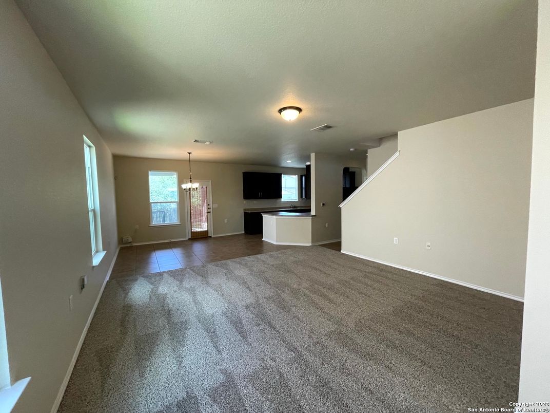 Empty room, Interior, Kitchen, Pendant Lights