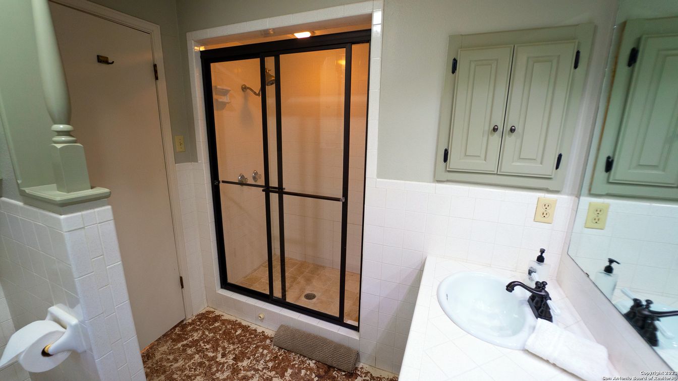 Bathroom, Glass Shower, Interior, Tile Countertops