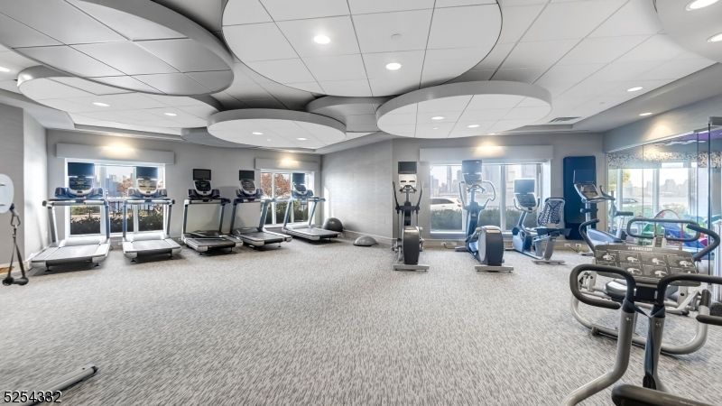 Fitness Equipment, Gym, Interior, Recessed Lighting