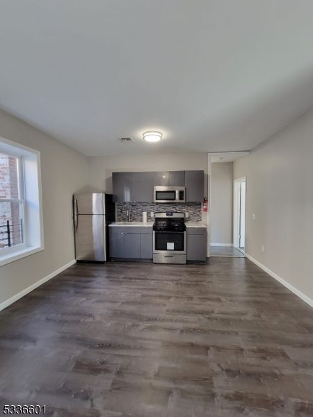 Interior, Kitchen, Stainless Steel Appliances, Wood Texture Flooring