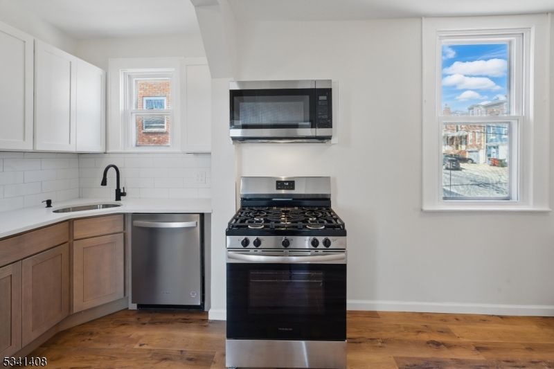 Interior, Kitchen, Stainless Steel Appliances, Wood Texture Flooring