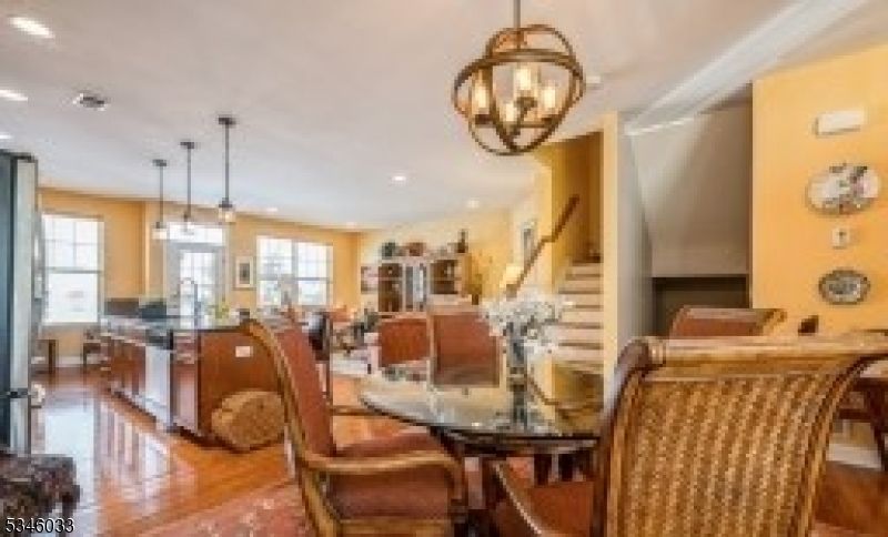 Chandelier, Dining room, Interior, Living room, Pendant Lights, Recessed Lighting, Wood Texture Flooring