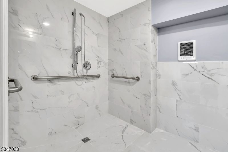 Bathroom, Interior, Marble, Marble Walls, Recessed Lighting
