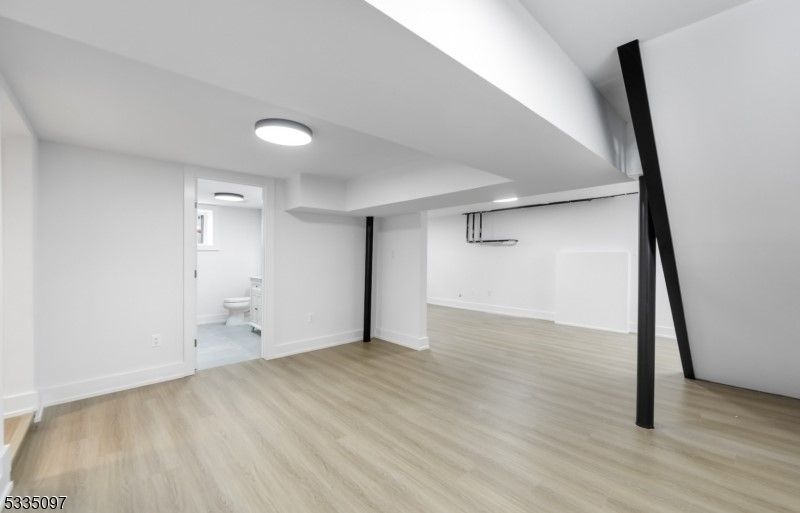 Bathroom, Empty room, Interior, Recessed Lighting, Wood Texture Flooring