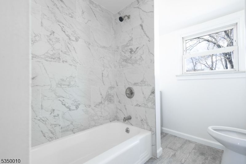 Bathroom, Interior, Marble Walls, Wood Texture Flooring