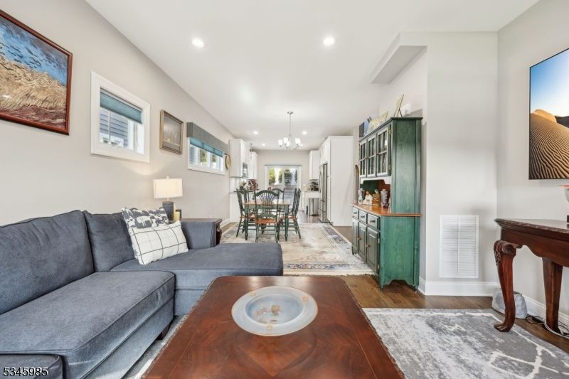Dining room, Interior, Kitchen, Living room, Pendant Lights, Recessed Lighting, Wood Texture Flooring