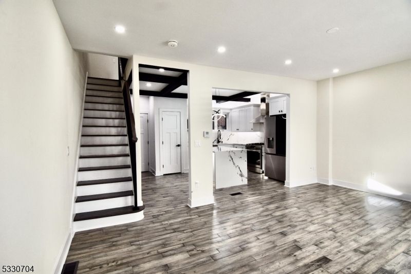 Interior, Kitchen, Recessed Lighting, Wood Texture Flooring