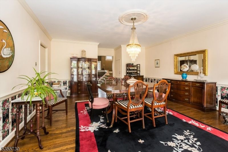 Chandelier, Dining room, Interior, Wood Texture Flooring