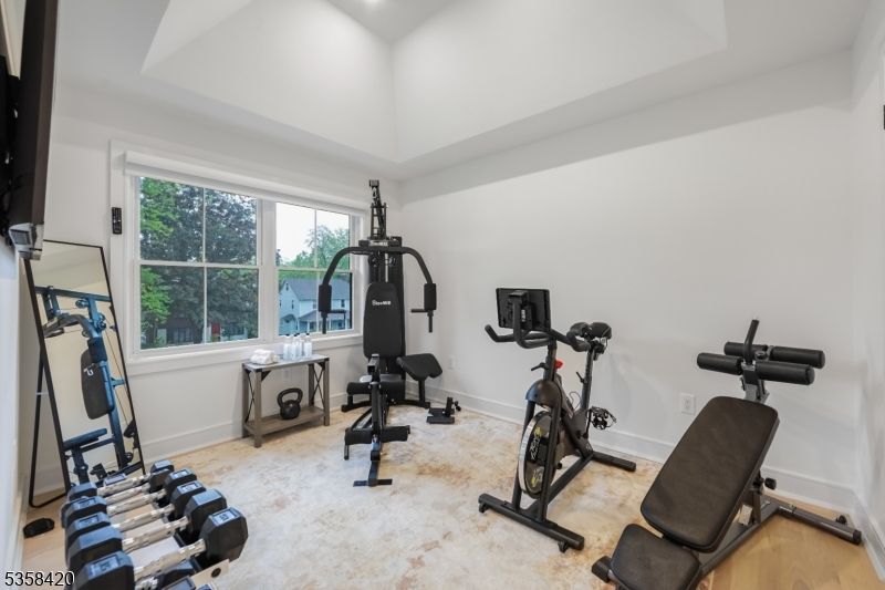 Fitness Equipment, Interior, Recessed Lighting, Wood Texture Flooring