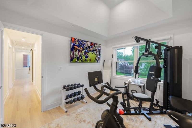 Fitness Equipment, Interior, Recessed Lighting, Wood Texture Flooring