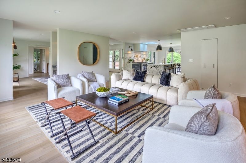 Dining room, Interior, Kitchen, Living room, Pendant Lights, Recessed Lighting, Wood Texture Flooring