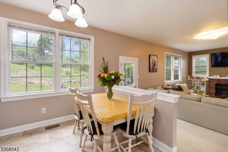 Dining room, Fireplace, Interior, Living room