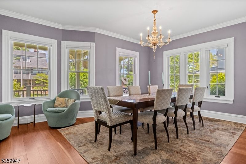 Chandelier, Dining room, Interior, Wood Texture Flooring
