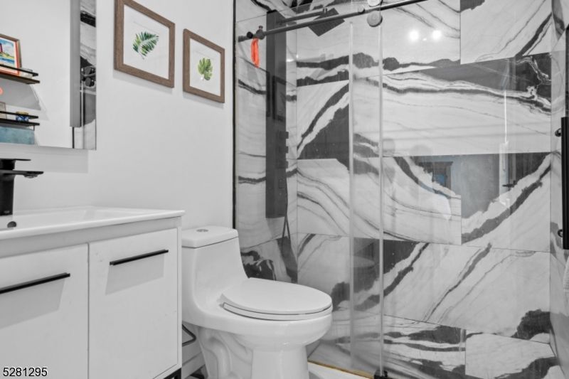 Bathroom, Glass Shower, Interior, Marble Walls