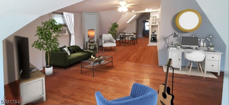 Home Office, Interior, Living room, Recessed Lighting, Wood Texture Flooring