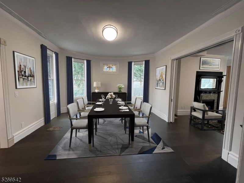 Dining room, Fireplace, Interior