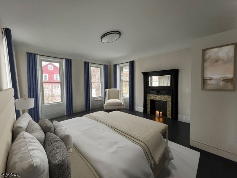 Bedroom, Fireplace, Interior