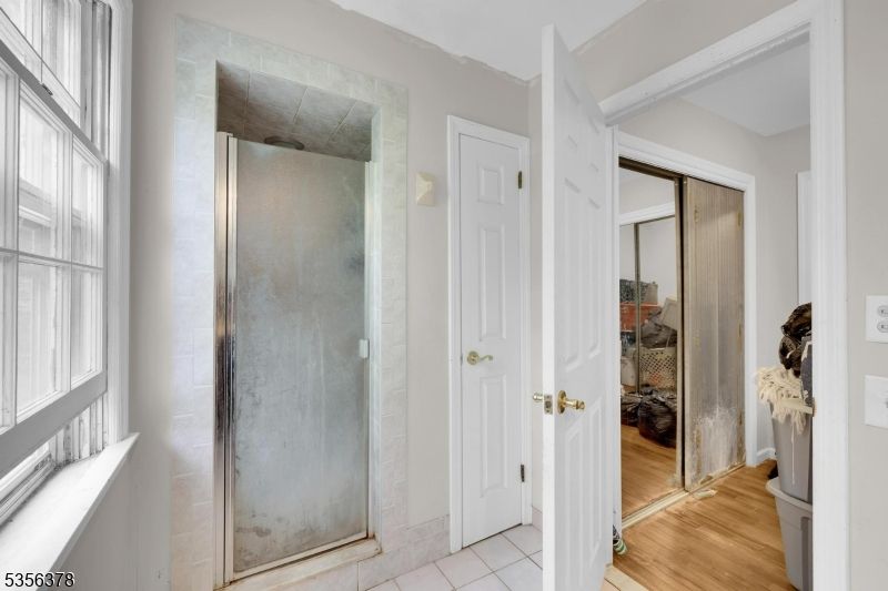 Bathroom, Glass Shower, Interior, Wood Texture Flooring