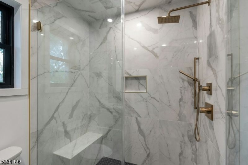 Bathroom, Glass Shower, Interior, Marble Walls