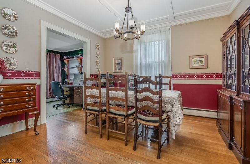 Chandelier, Dining room, Interior, Wood Texture Flooring