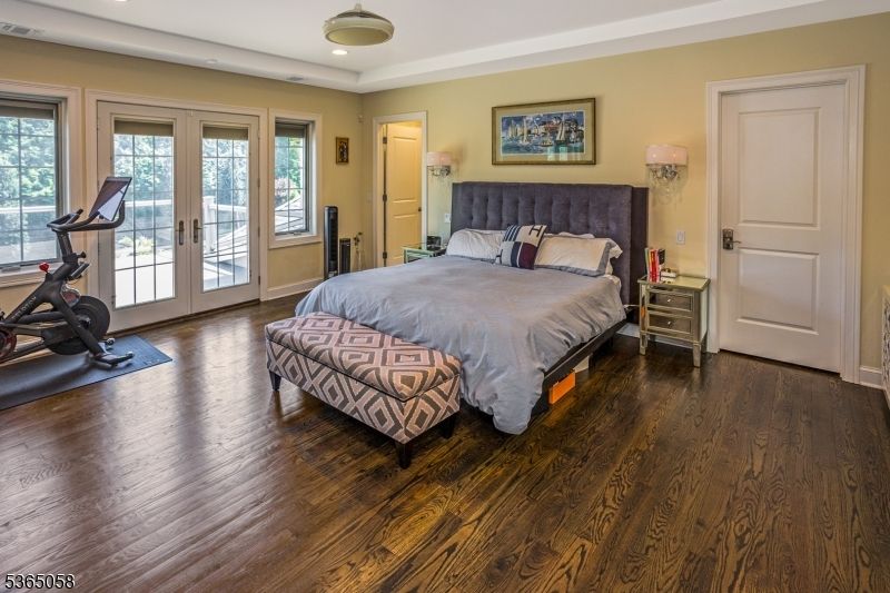 Bedroom, Fitness Equipment, Interior, Recessed Lighting, Wood Texture Flooring