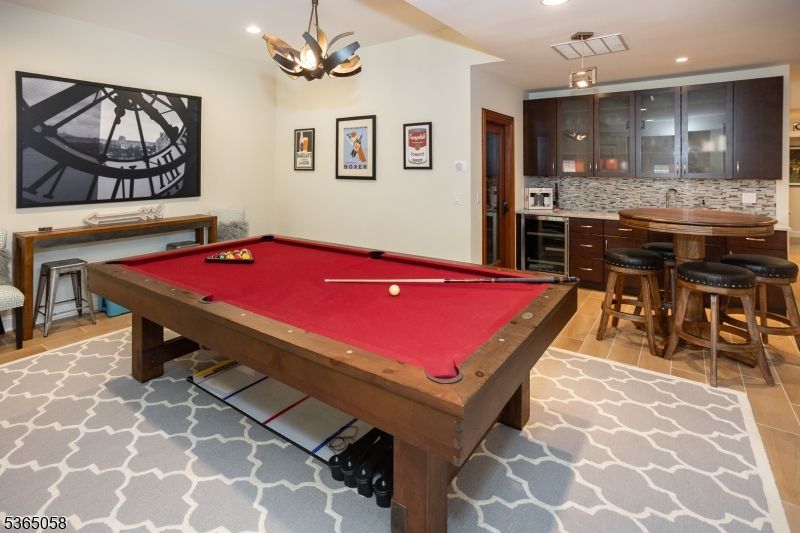 Billiard Table, Game Room, Interior, Pendant Lights, Recessed Lighting