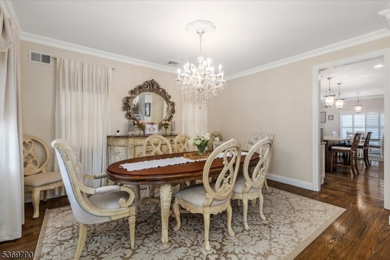 Chandelier, Dining room, Interior, Pendant Lights, Wood Texture Flooring