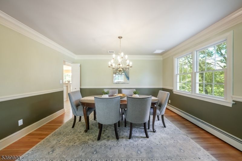 Chandelier, Dining room, Interior, Wood Texture Flooring