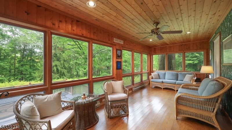Interior, Living room, Recessed Lighting, Sun Room, Wooden Ceilings, Wood Texture Flooring