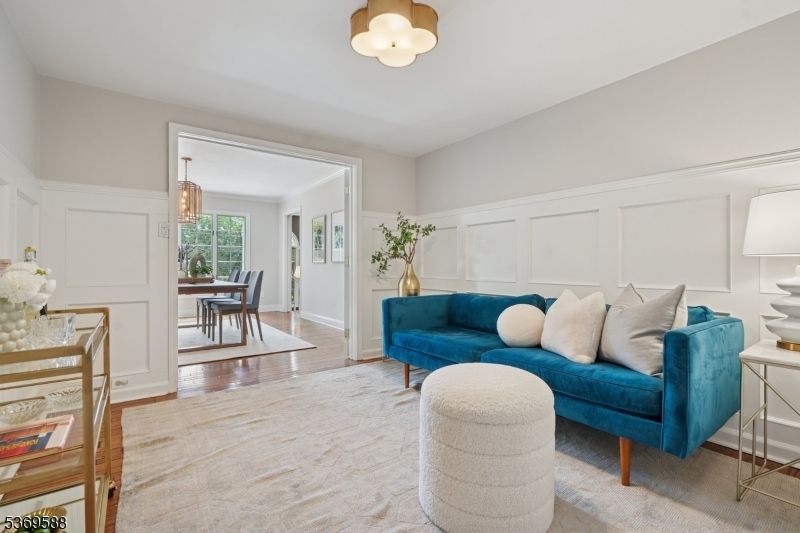 Dining room, Interior, Living room, Pendant Lights, Wood Texture Flooring