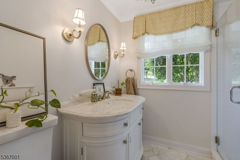 Bathroom, Glass Shower, Interior, Marble