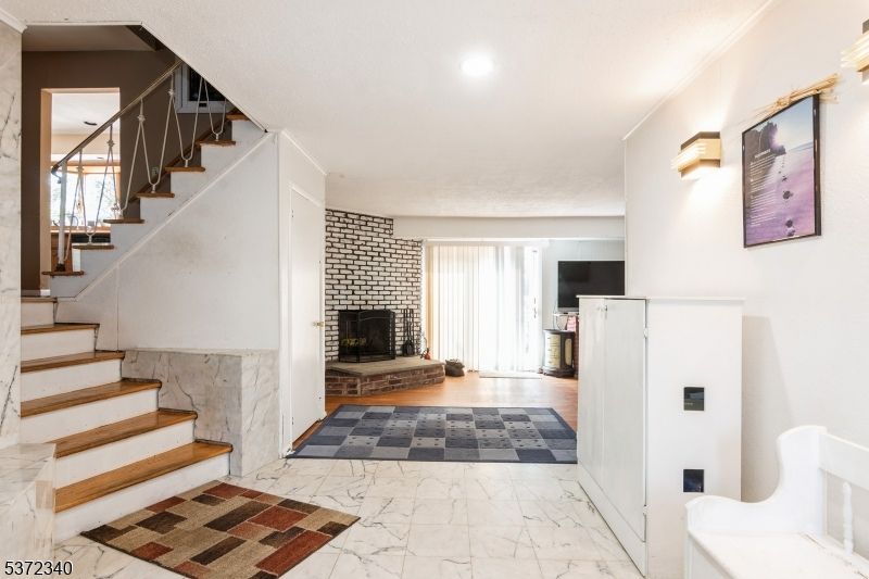 Fireplace, Interior, Marble, Recessed Lighting