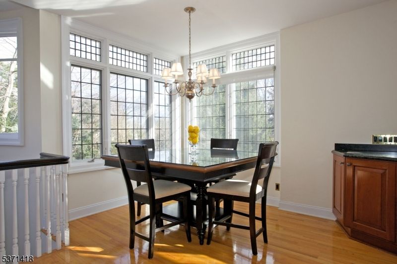 Chandelier, Dining room, Interior, Wood Texture Flooring