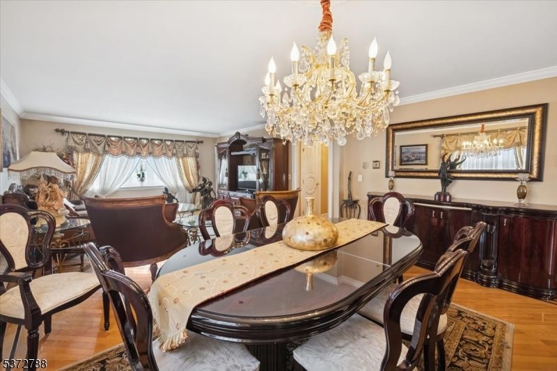 Chandelier, Dining room, Interior, Wood Texture Flooring