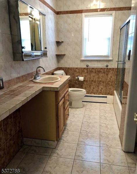 Bathroom, Dual Sink Vanities, Glass Shower, Interior, Tile Countertops