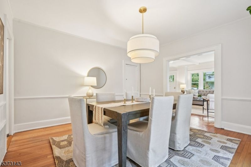Dining room, Interior, Living room, Pendant Lights, Wood Texture Flooring
