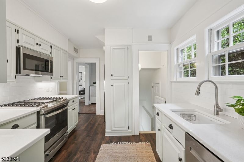 Interior, Kitchen, Stainless Steel Appliances, Wood Texture Flooring