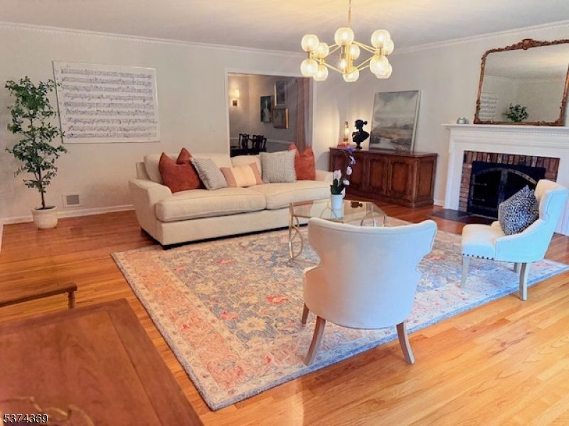 Dining room, Fireplace, Interior, Living room, Pendant Lights, Wood Texture Flooring
