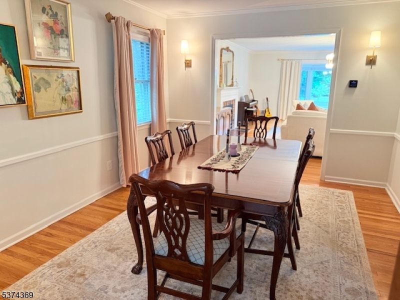 Dining room, Fireplace, Interior, Wood Texture Flooring